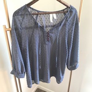 Matilda Jane Paint By Numbers Women’s Gray Maroon Top Medium